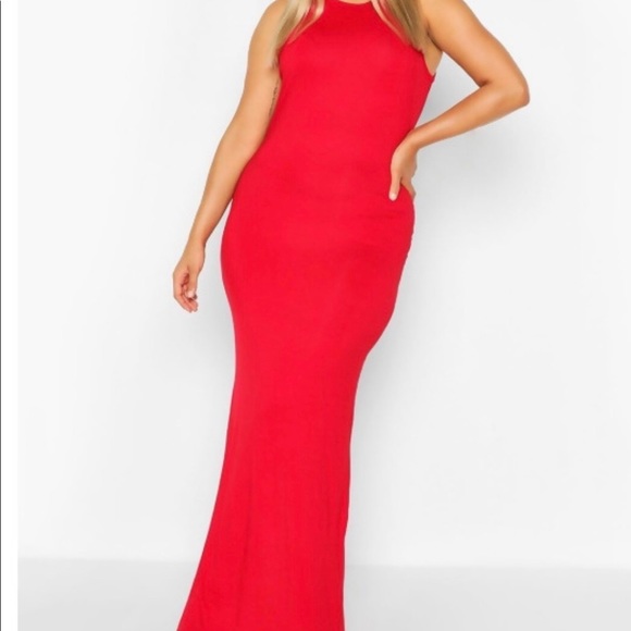 bebe Dresses & Skirts - BEBE NWT Red maxi dress Sleeveless, one side split PLUS SIZE 2X